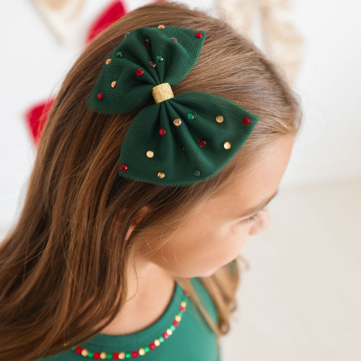 Rhinestone Tulle Bow
