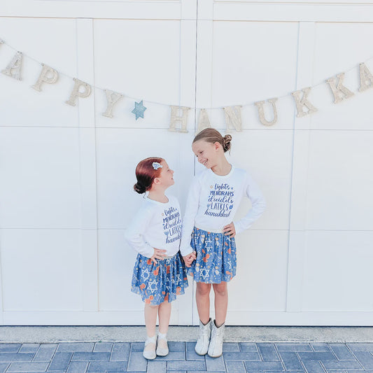 Sweet Wink Tutu Skirt-Hanukkah : 6-8yr