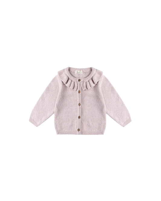 Lilac Ruffle Collar Cardigan