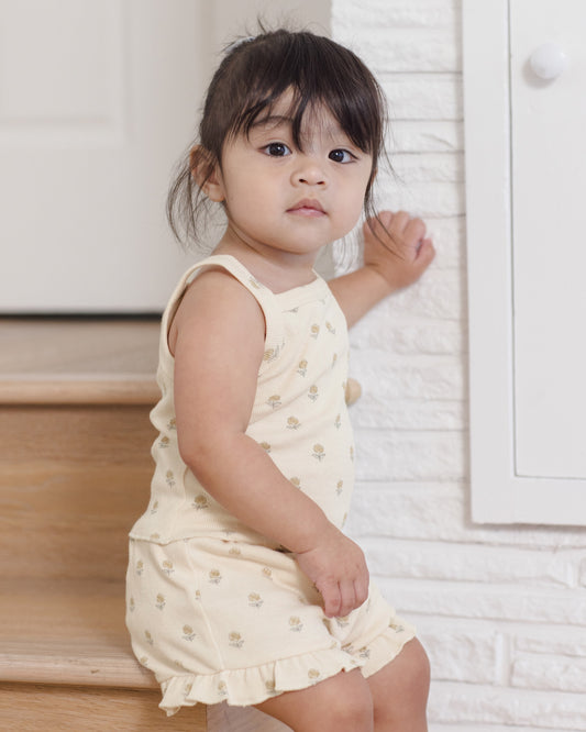 Evie Tank + Shortie Baby Set in Buttercup