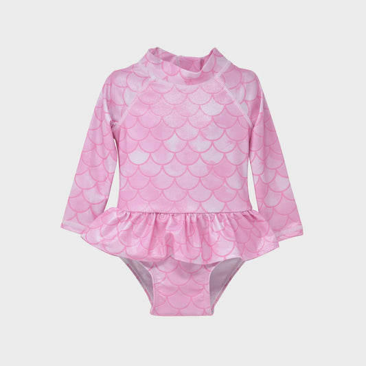 Pixie Scales Pink Alissa Baby Ruffle Rash Guard Swimsuit