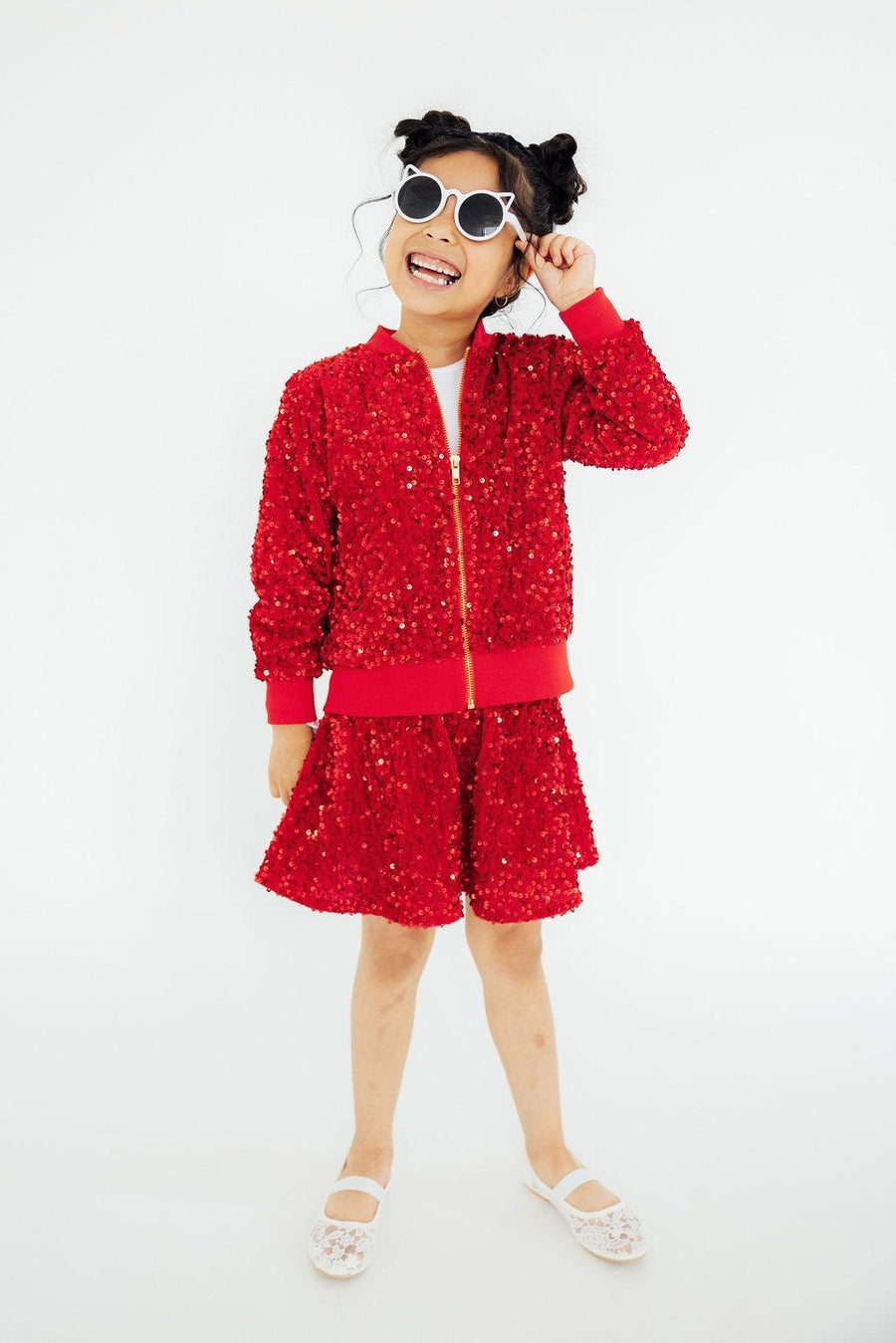 Velvet Shimmery Sequin Twirl Skort