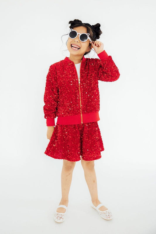 Velvet Shimmery Sequin Twirl Skort