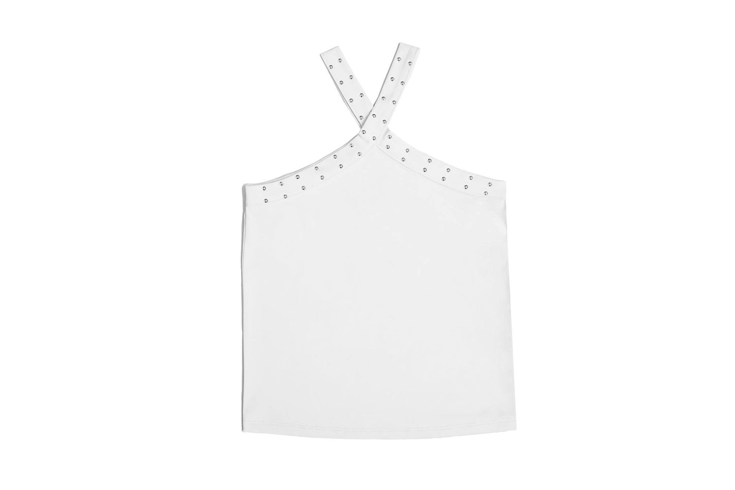 Studded Crossover Top-White