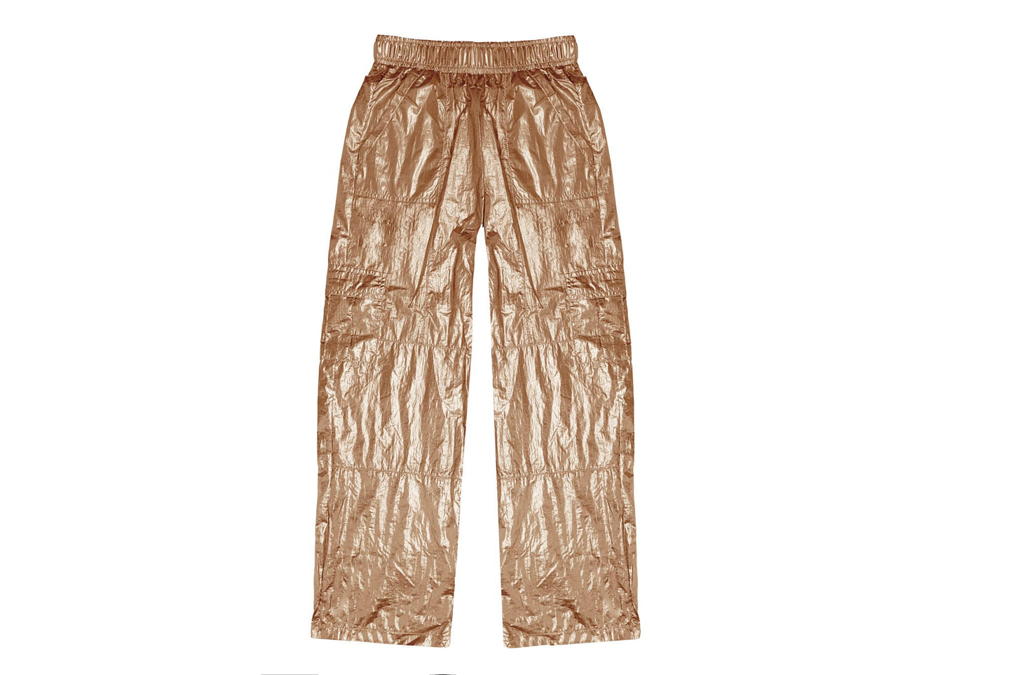 Metallic Cargo Pant-Gold