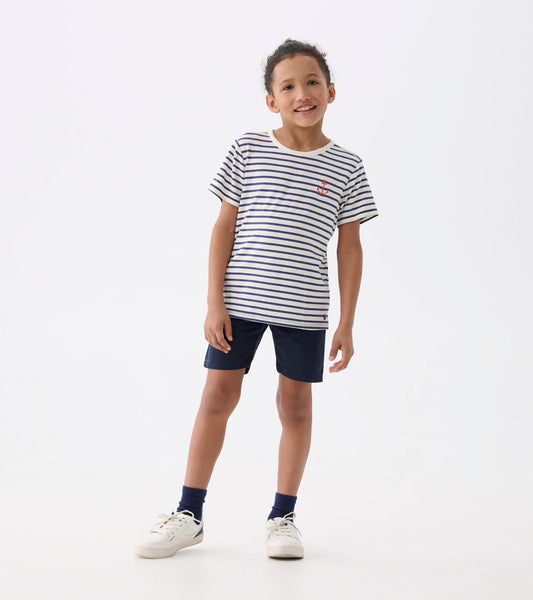 Blue Indigo Stripe Bamboo Tee