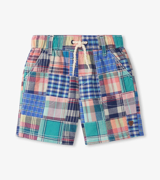 Vintage Summer Madras Woven Toddler Shorts