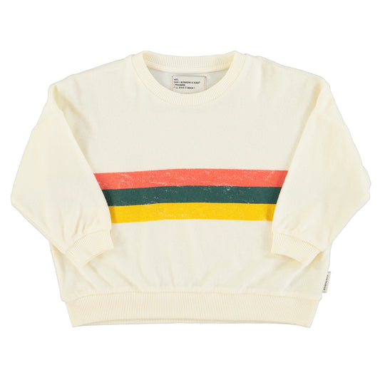 Ecru Sweatshirt w/ Stripes