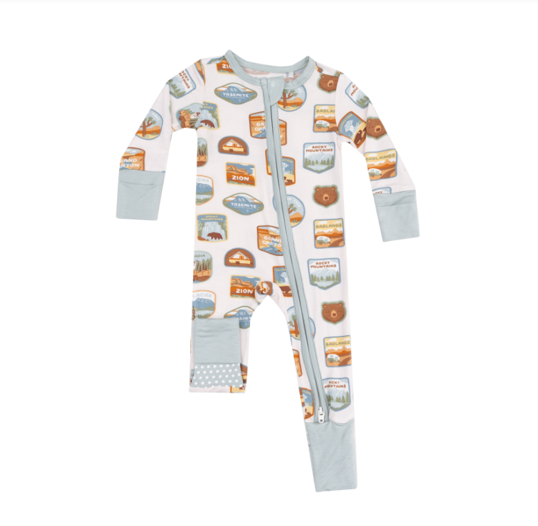 National Park Patches Zipper Romper