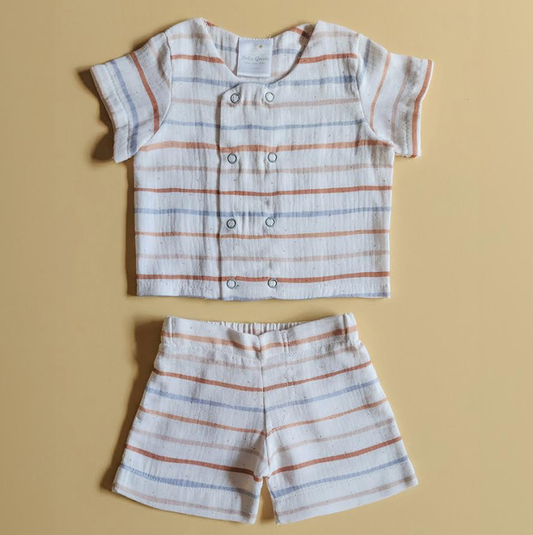 Coastal Striped Tee + Short Set