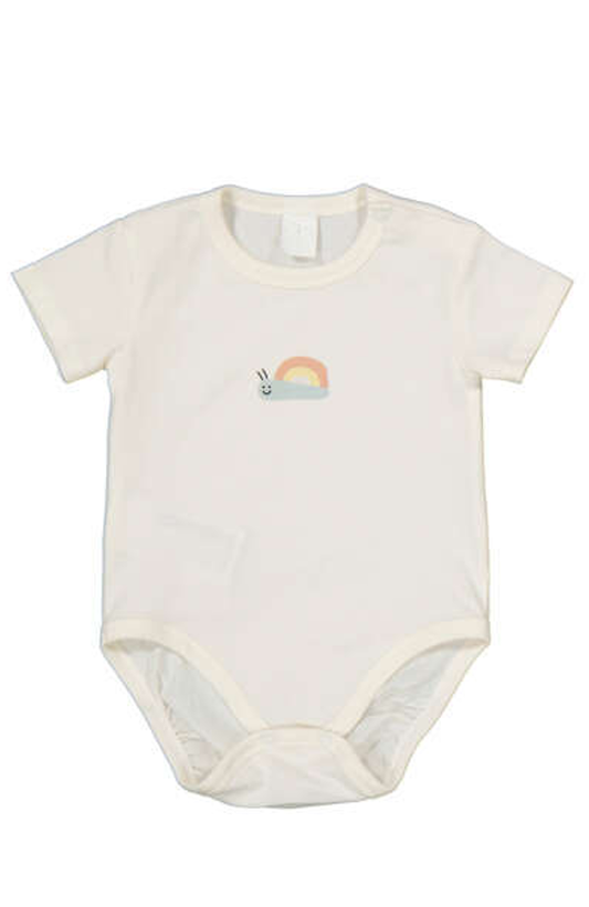 Little Snail White SS Bodysuit