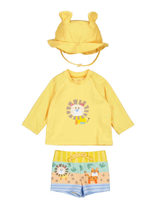 Safari Three Piece Swim Set in Yellow