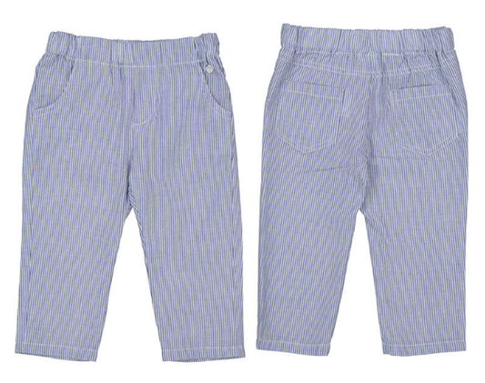 Seer Sucker Capri Blue Baby Pants