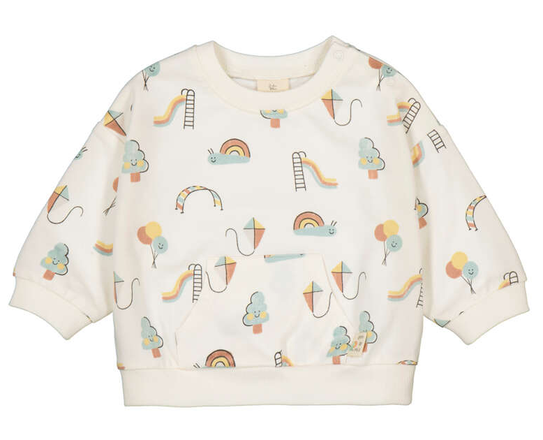 Snail Playground Print Pullover in Cream