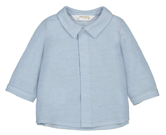 Baby Blue LS Collar Button Up