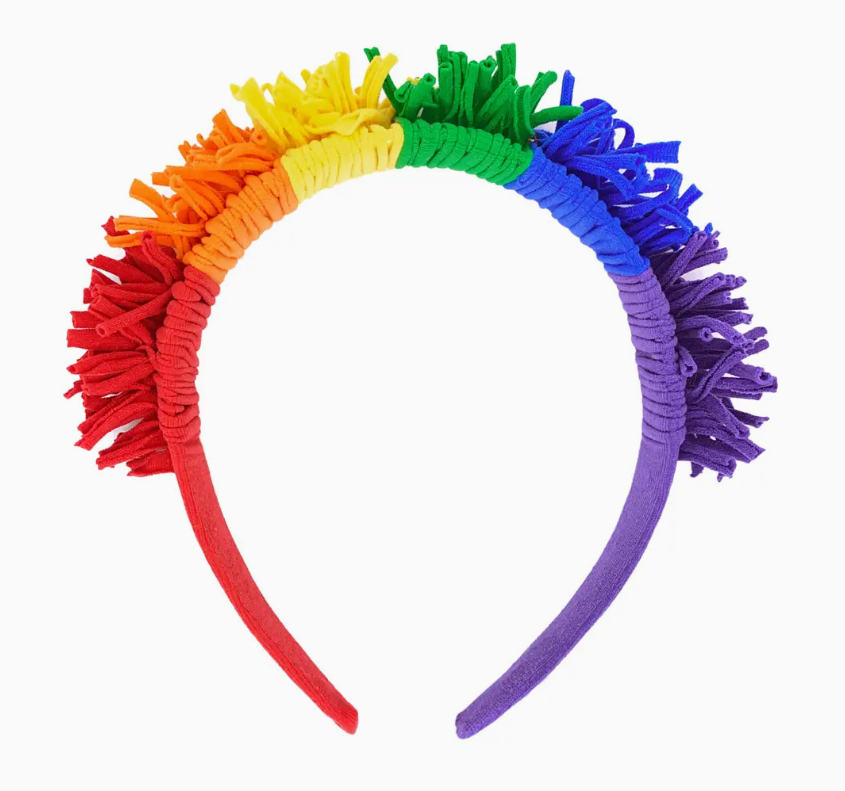 Fringe Hard Headband - Rainbow