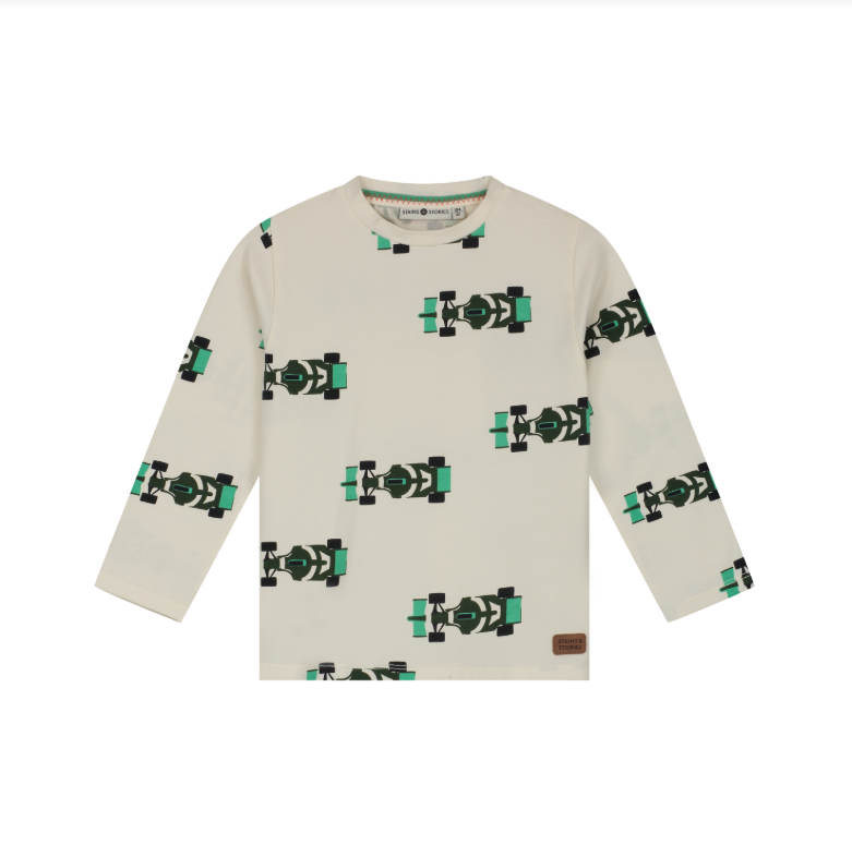 Racecar Pattern LS Toddler T-Shirt