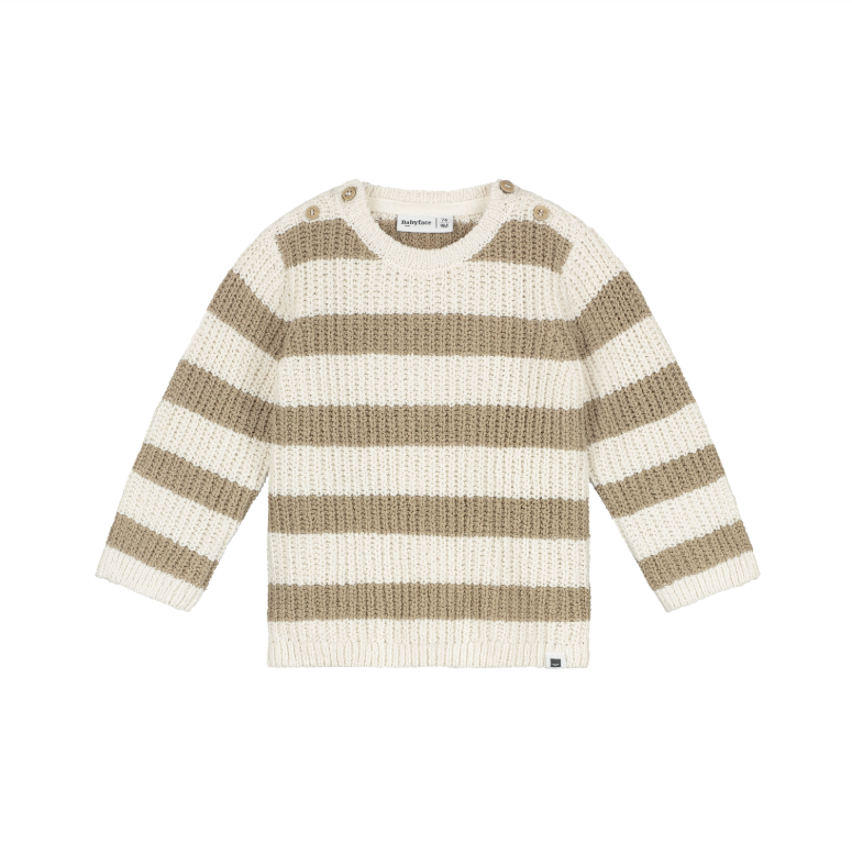 Neutral Striped Knit Pullover