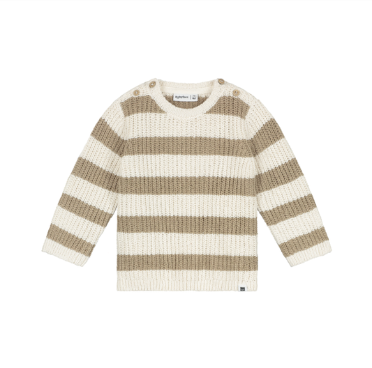 Neutral Striped Knit Pullover