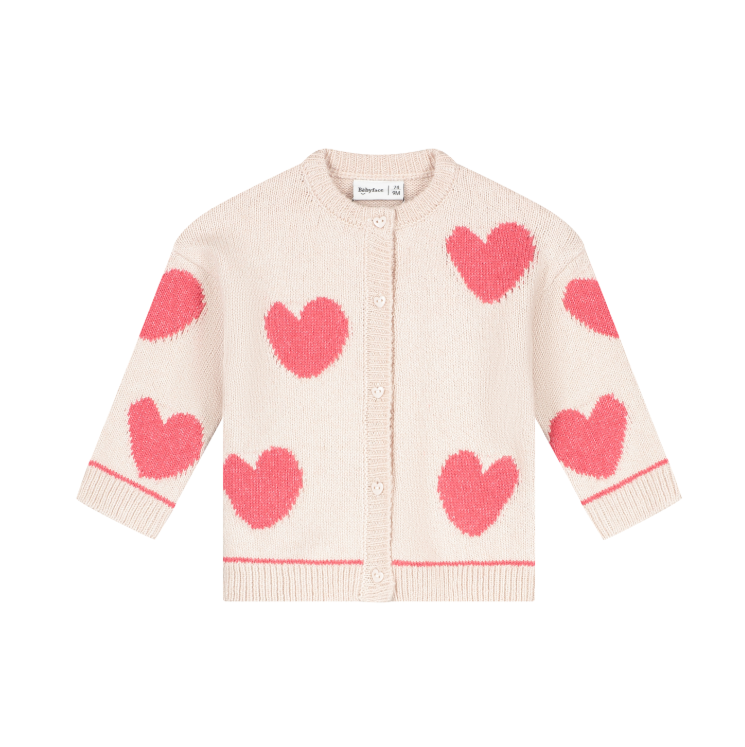 Pink Hearts Knitted Cardigan