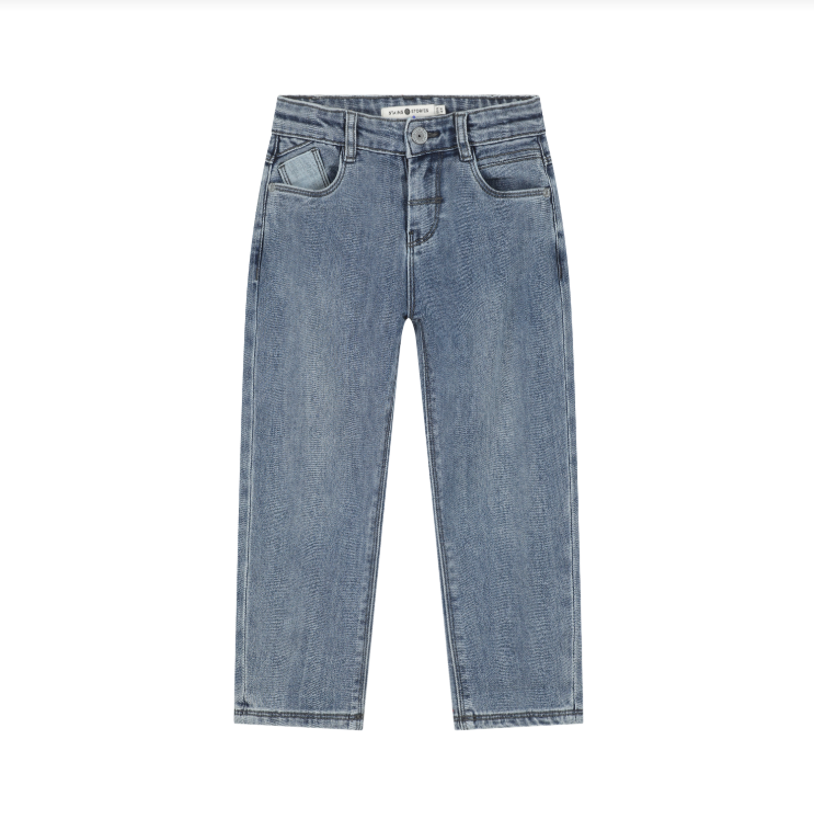Blue Denim Wide-Fit Toddler Pants