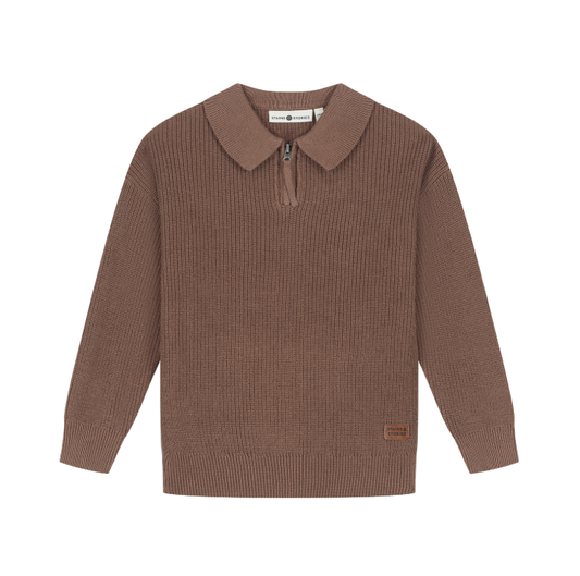 Brown Collared Kid Pullover