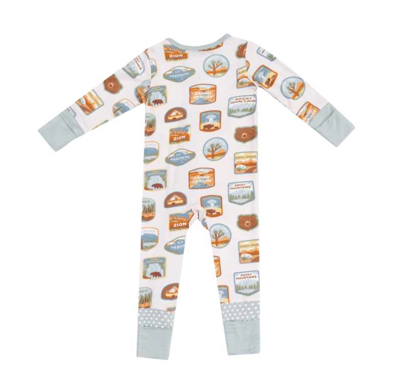 National Park Patches Zipper Romper