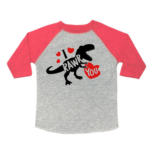 I Rawr You Valentine's Day-Heather Red : 2T