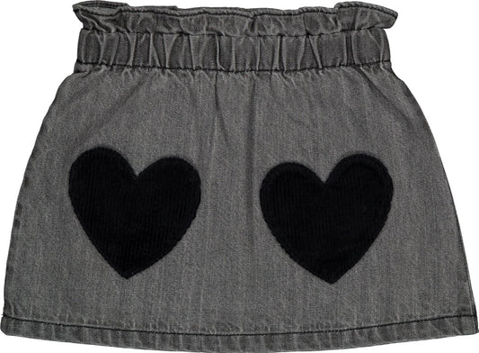 Heart Pocket Teacher Denim Kid Skirt