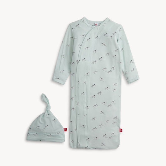 Teal Savannah Plains Modal Gown + Hat