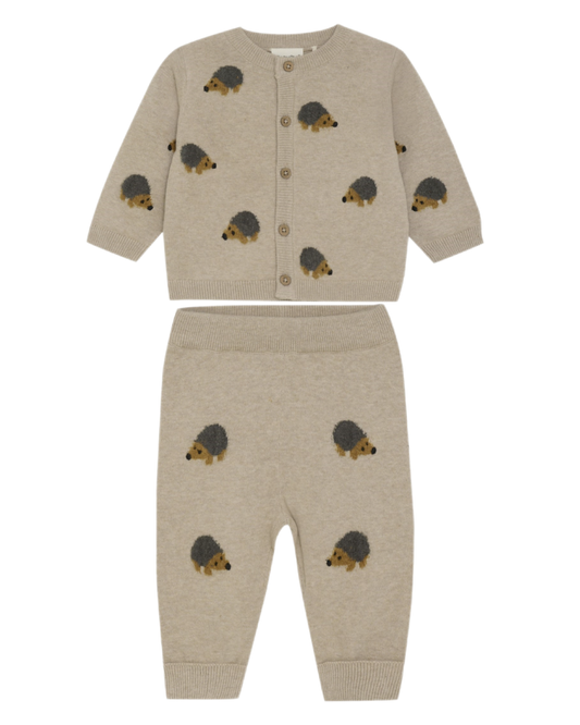 Hedgehog Cardigan + Knit Pant Set