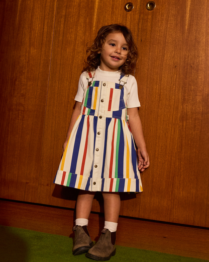 90's Bold Stripe Heidi Pinafore Dress
