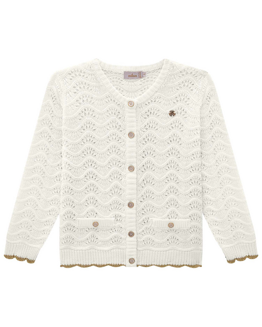 Scalloped Edge Knit Cardigan