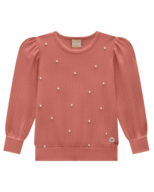 Pearl Beaded LS Blouse
