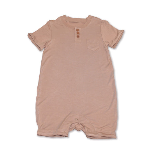 Maple Sugar Bamboo SS Romper w/ Buttons