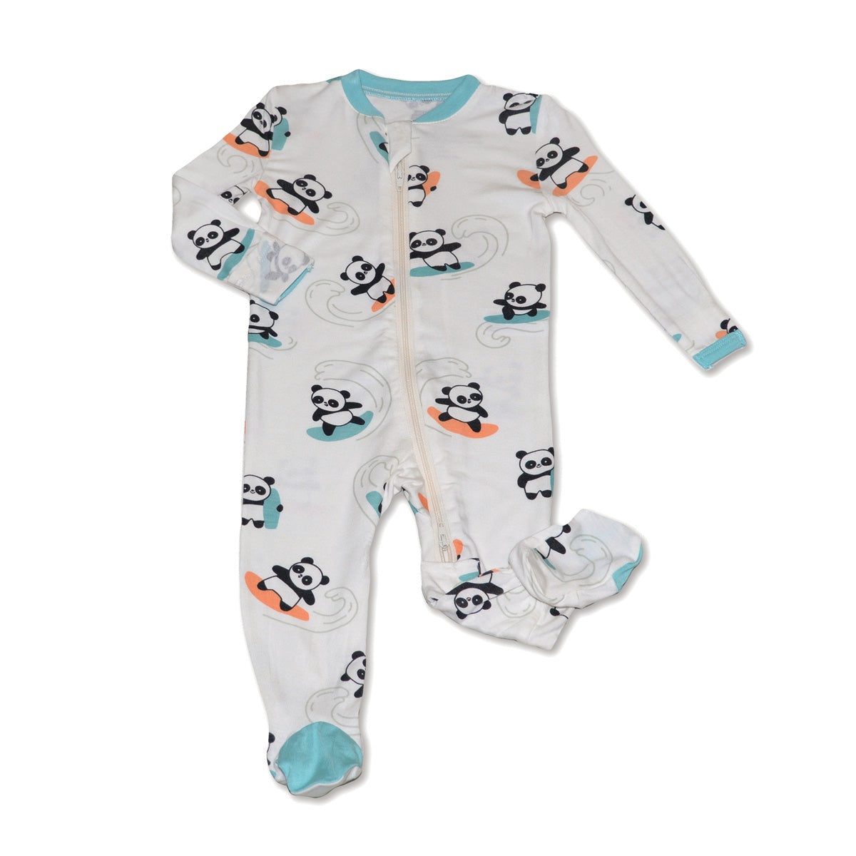 Surfs Up Panda Bamboo Footie Sleeper