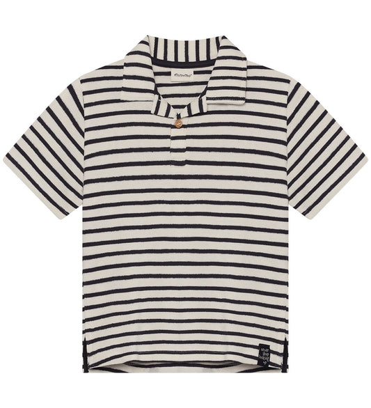 Vanilla Striped Kid Polo Tee