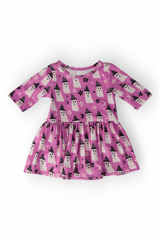 Ghost Witch 3/4 Sleeve Pocket Twirl Bodysuit