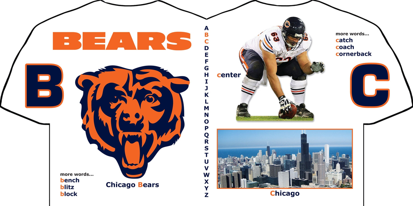 Chicago Bears Abc - Kids Book For Learning Alphabet