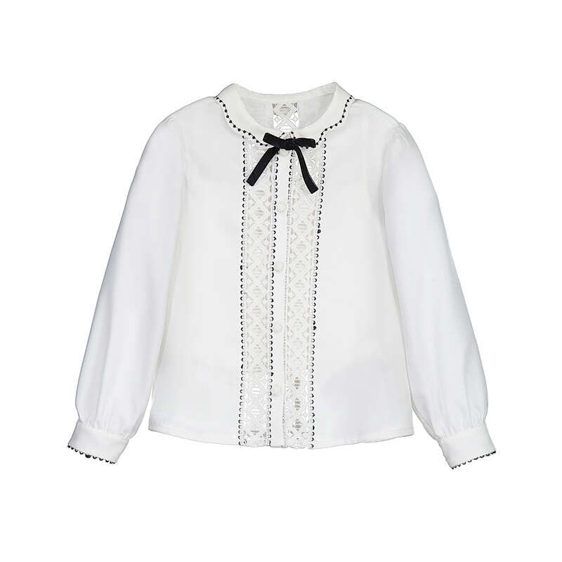 Dressy Scalloped Collar LS Toddler Blouse