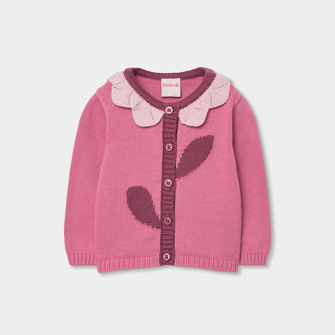 Raspberry Flower Cardigan
