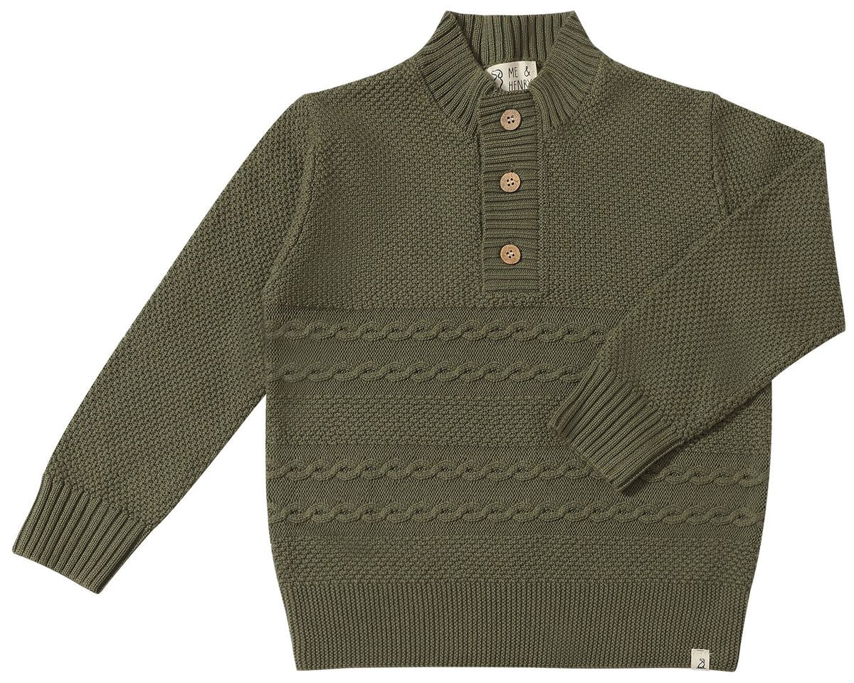 Button Cable Sweater