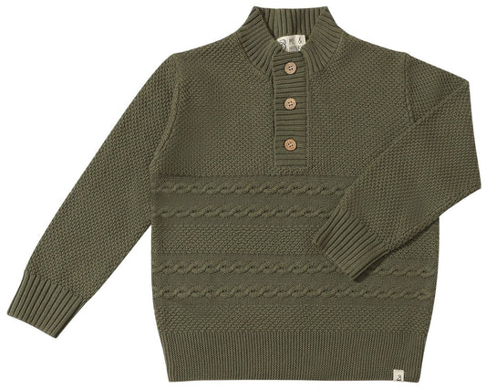 Button Cable Sweater
