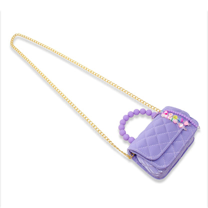 Pearl Handle Message Charm Handbag