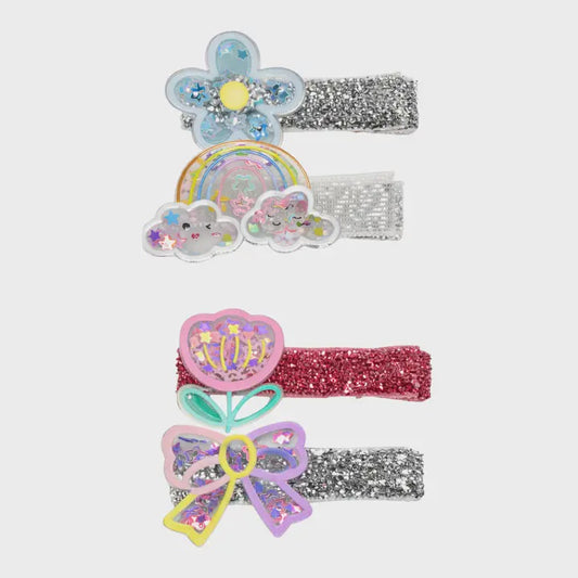 Shaker Glitter Charm Clips