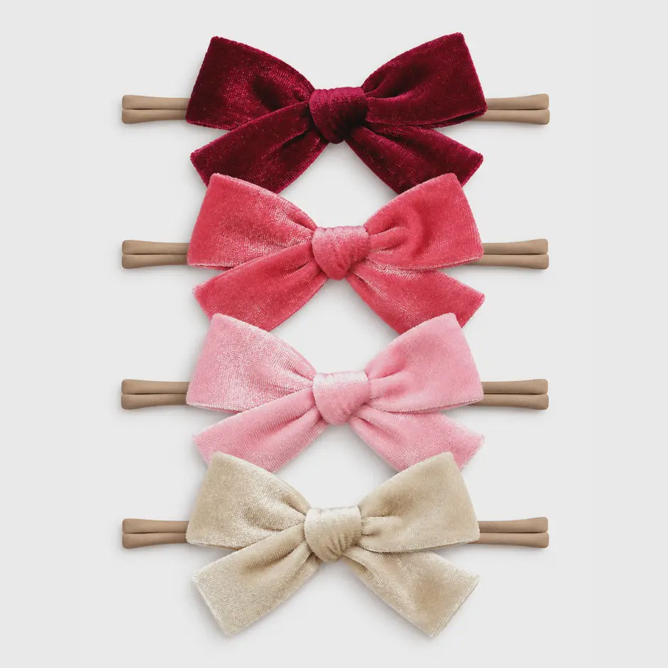 4-Pack Velvet Nylon Bows