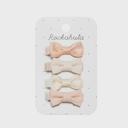 Linen Mini Bow Clips