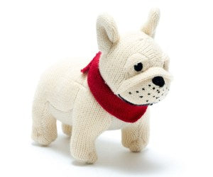 Knitted Bull Dog Rattle