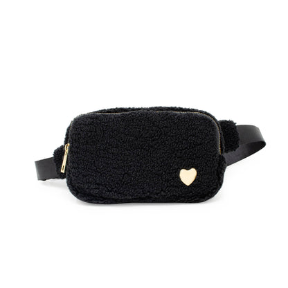 Fuzzy Belt Bag w/ Heart for Kids