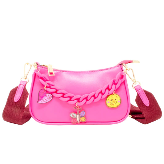 Hobo Jumbo Chain Charm Bag- Hot Pink